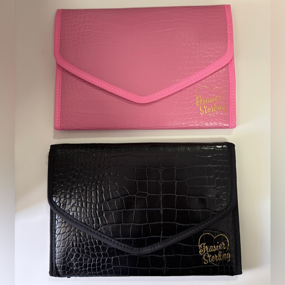 Frasier Sterling Travel Jewelry Case Duo (black & pink )
